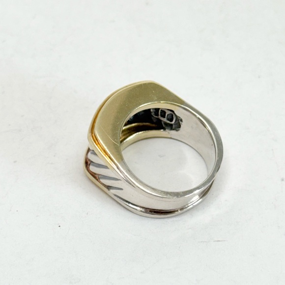 David Yurman Cigar Band Cable Ring .925/14K - Picture 7 of 11
